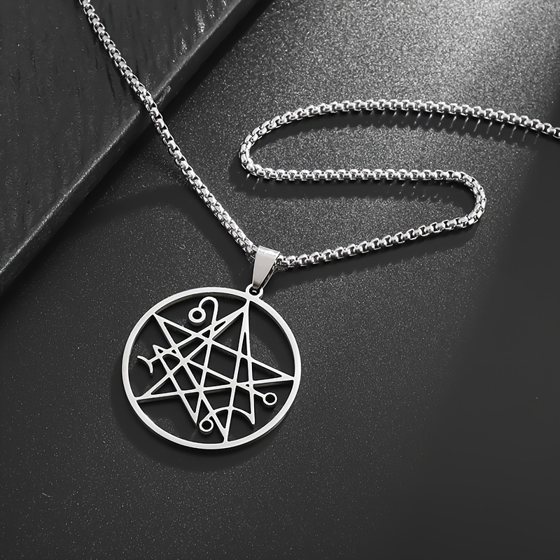 Stainless Steel Necromancy Pendant Necklace - Demonic Baptism Gift